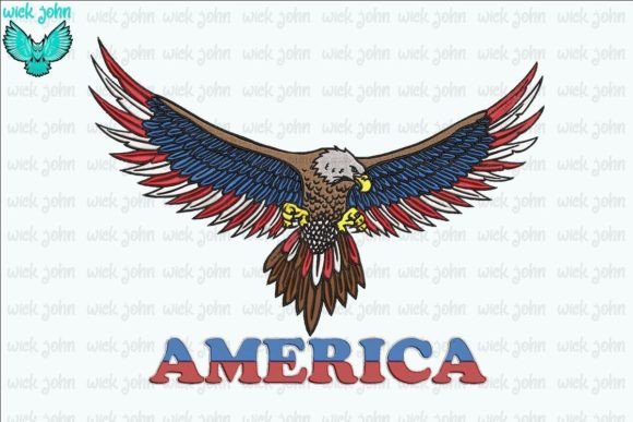 Review: White Collared Eagle America Embroidery Design
